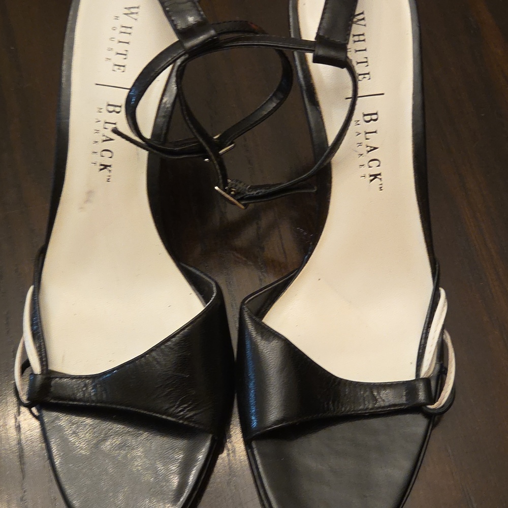 White House Black Market Strappy Black Sandals